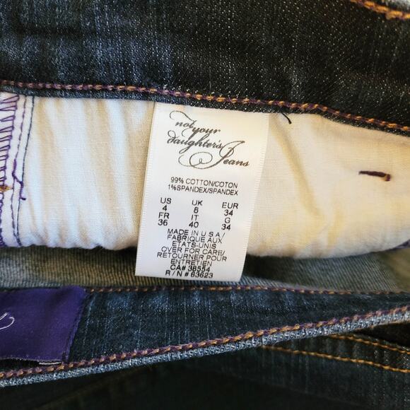 NYDJ Jeans Size 4 Blue Bootcut Dark Wash Not Your Daughters Jeans - Picture 9 of 10